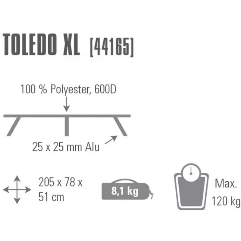matkavoodi Toledo XL 44165, matkamadrats Hall