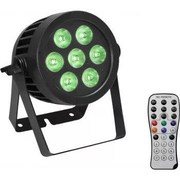 LED PAR-valgusti EUROLITE 7x8W QCL Spot — 7x8W RGBW LED-id, kompaktne lava-/stuudiovalgusti