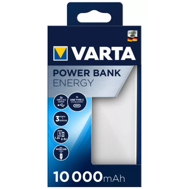 Kaasaskantav laadija Varta Energy 10000, 10000 mAh