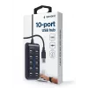 USB-jaotur Gembird UHB-U2P10P-01 — 10-pordiline USB 2.0 jaotur