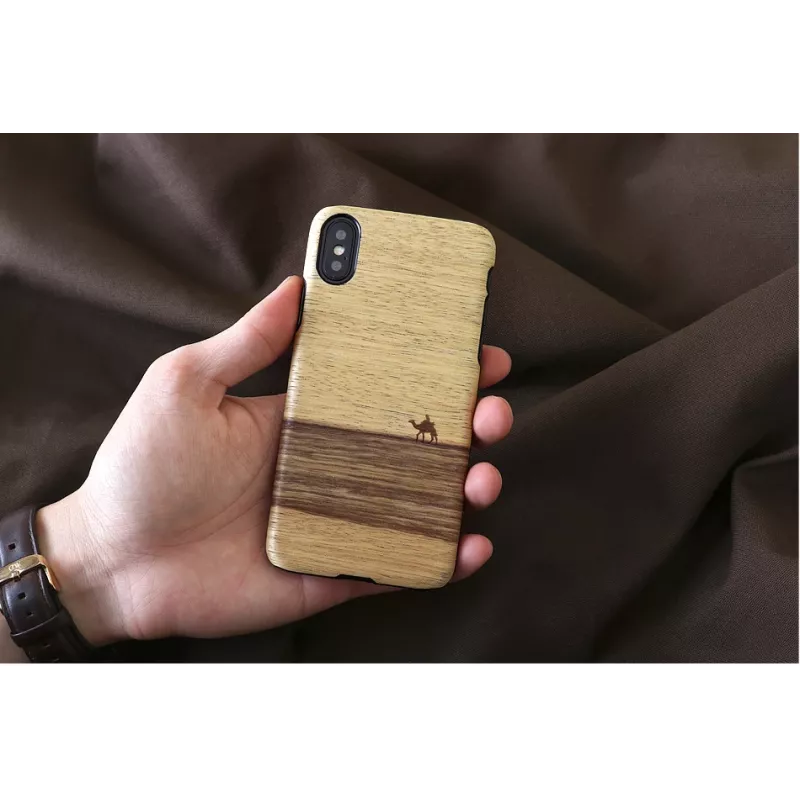 Telefonikott MAN&WOOD iPhone X/XS jaoks — terra must, kaitsev tagakaas