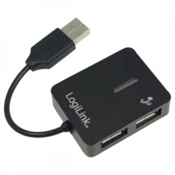 USB jaotur LOGILINK UA0139 — 4 pordiga USB 2.0, 480 Mbit/s, must