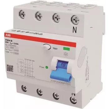 ABB Stotz S&J rikkevoolukaitselüliti tüüp B 4P 63A,30mA,3kA,4TE F204B-63/0,03-4TE (2CSF204568R1630)