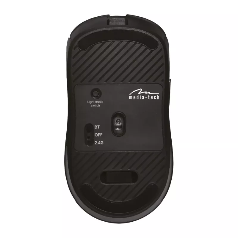 Juhtmeta hiir MEDIA-TECH MT1124 BT/RF Silent & Recharge — mõlemakäeline, 3200 DPI, Bluetooth + 2,4 GHz USB, 6 nuppu, laetav