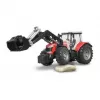 Mängutraktor BRUDER Massey Ferguson 7624 esilaaduriga, punane, alates 3. eluaastast