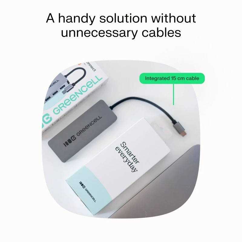 USB-jaotur roheline Cell HUB-GC-C4A — 4-pordiline USB-C 3.0 jaotur