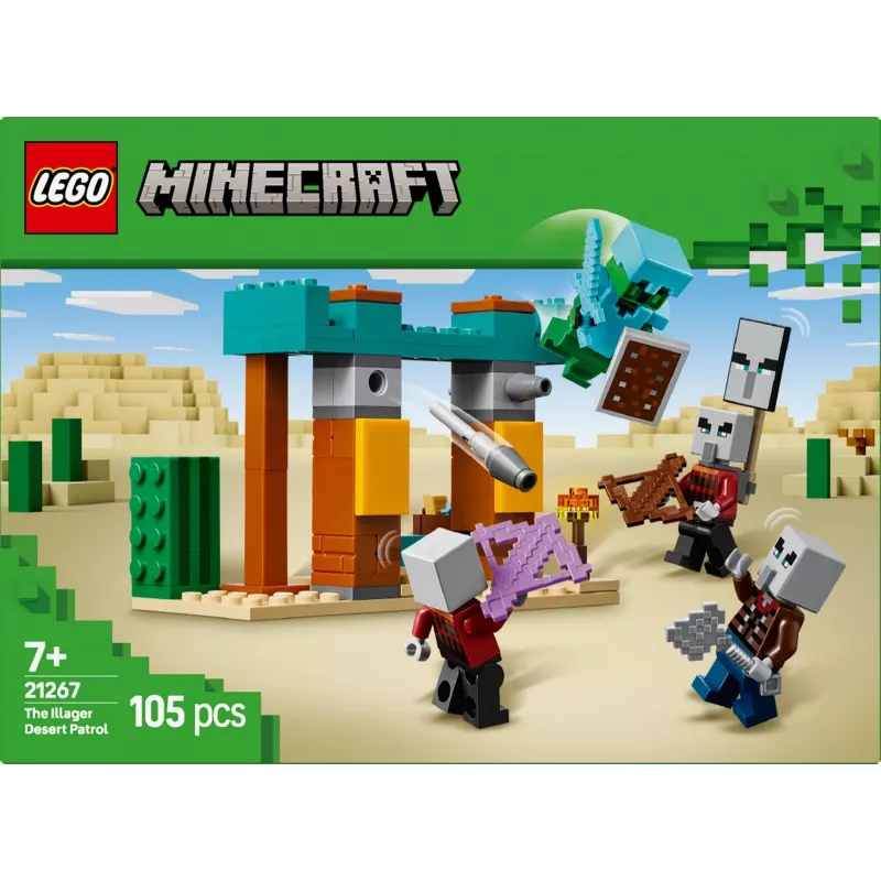 LEGO ehituskomplekt The Illager Desert Patrol 21267 – Minecraft mängukomplekt, 105 detaili, 4 minifiguuri, 80×60×110 mm