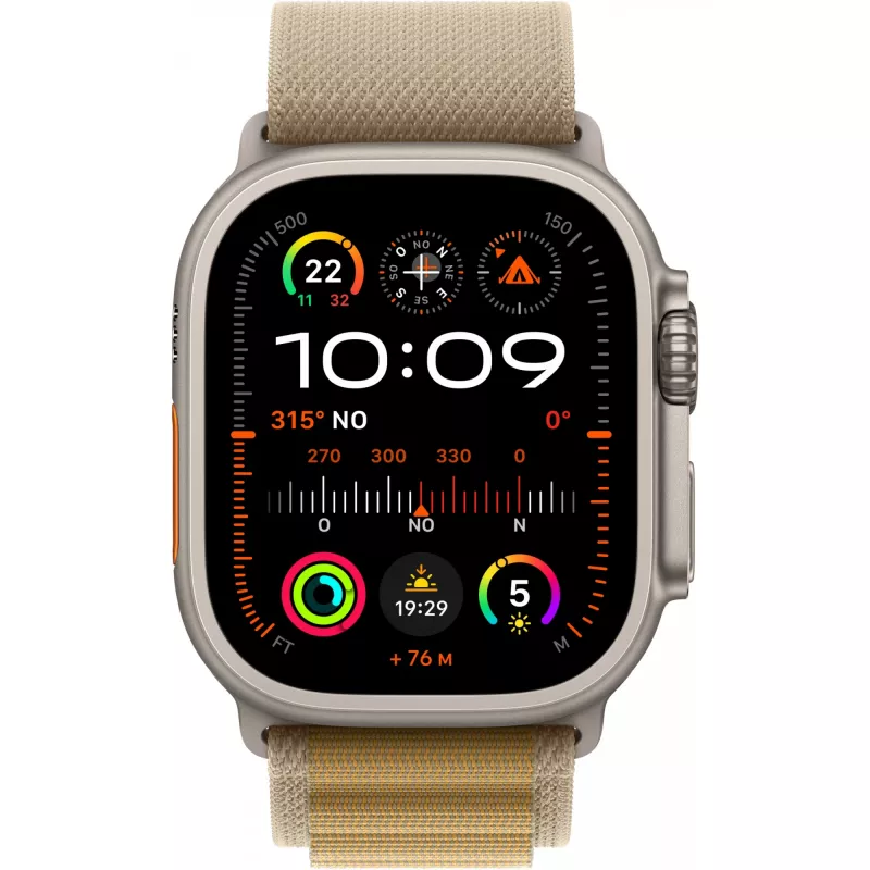 APPLE Watch Ultra 2 GPS + Cellular 49mm Natural Titanium korpus tanni Alpi aasaga - suur