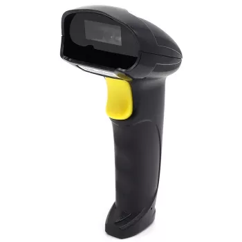 Käeshoitav juhtmega 1D/2D vöötkoodiskanner QOLTEC 50853 — USB, ABS-korpus, 1,65 m kaabel, 97×65×167 mm, 105 g