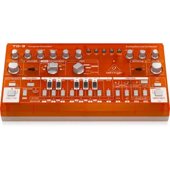 Analoogsüntesaator Behringer TD-3-SB punane 9V DC
