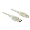 USB-kaabel DeLOCK 83896 USB 2.0 5 m USB A USB B Läbipaistev