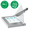 Leitz Precision Office paberilõikur A4+, 15 lehte, manuaalne klamber, roostevaba teras, A4 Maxi, 80 g/m², klaas