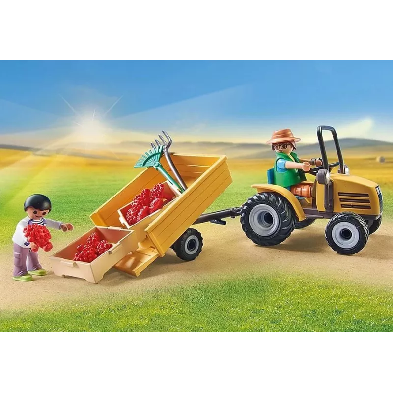 Playmobil 71442 Country: Traktor koos haagise ja veepaagiga Värske saak talus Keskkonna õppimine Lõbus kujutlusvõimeline rollimäng