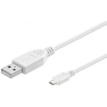 Microconnect USBABMICRO0,60W USB-kaabel USB 2.0 0,6 m USB A Micro-USB B valge