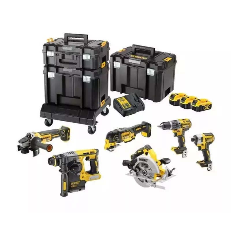 DeWalt DCK685P3T 18V akutööriistakomplekt — 3×5,0 Ah aku, DCH273 puurvasar, nurklihvija, kohver