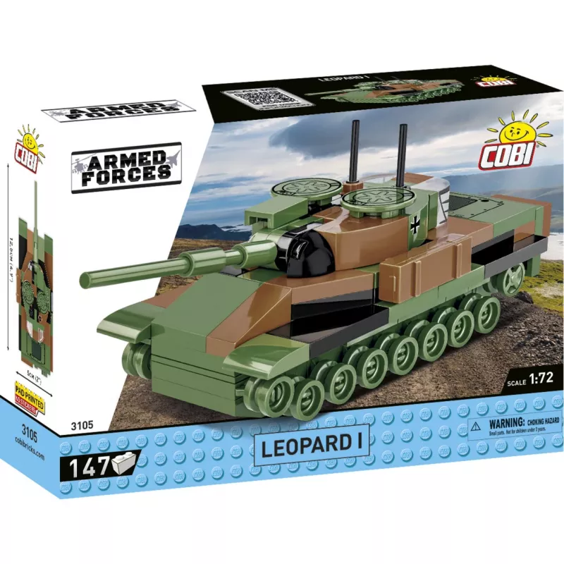 Ehituskomplekt Cobi Leopard I tanki mudel — 147 tk, vanusele 6+, pruun/roheline