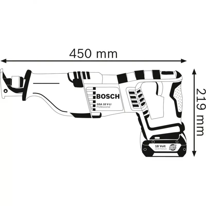 Bosch 0 601 64J 000 kolbsaag 2700 spm Must, Sinine, Punane, Hõbedane