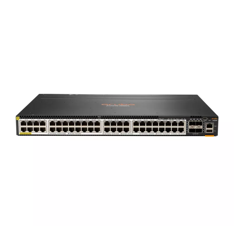 Hewlett Packard Enterprise HPE Aruba 6300M - Switch - L3 - hallatav - 48 x 100/1000/2,5G/5G (PoE+) + 4 x 1 Gigabit / 10 Gigabit / 25 Gigabit / 50 Gigabit SFP56 (ühendus / virnastamine)