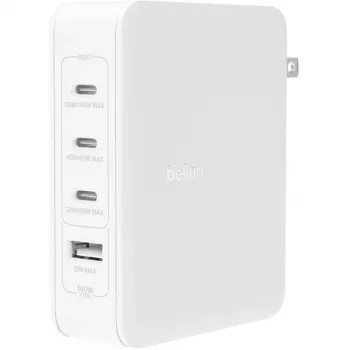 Seinalaadija 140W 4-porti (3xC 1xA) UK, EL, US pistikutega valge