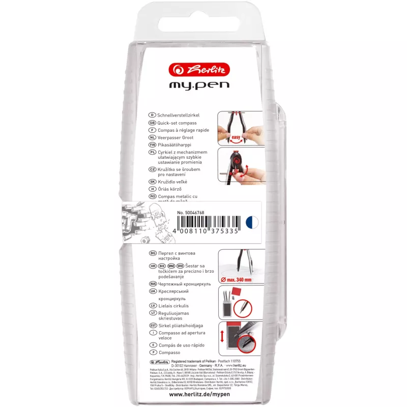 Pastapliiats Herlitz my.pen Sinine Valge Maksimaalne läbimõõt 17 cm Pikkus 163 mm