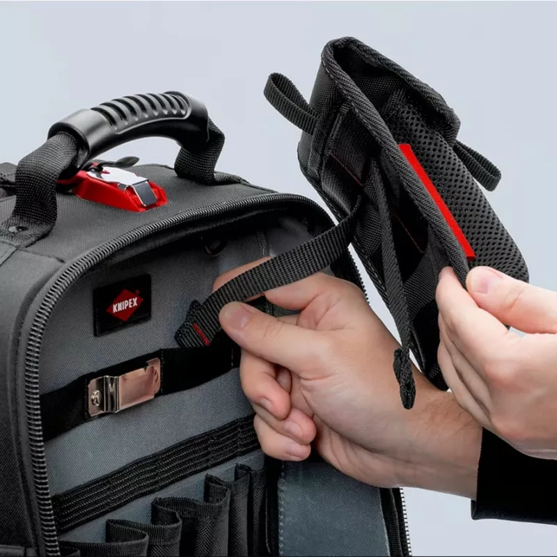 Tööriistakott Knipex Modular Bag 00 19 50 LE must/punane, tühi, moodulsüsteem tööriistadele