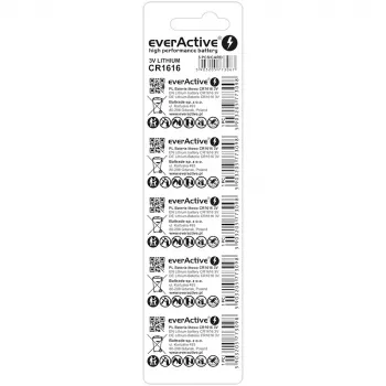 Nööpelement everActive CR1616 3V, 50 mAh, 16 mm — 5 tk pakend