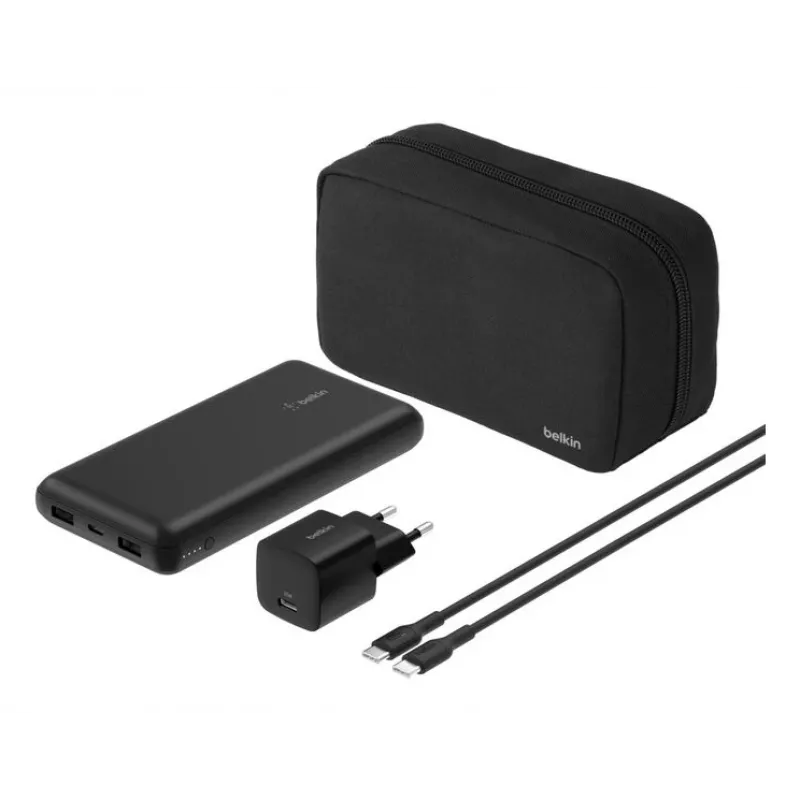 Belkin BoostCharge - Powerbank + Toiteadapter - 20000 mAh - PD - 3 väljundporti (24-pin USB-C, 2 x USB)