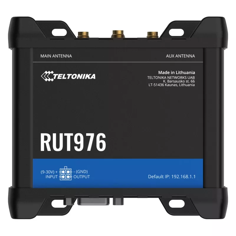 Teltonika RUT976 Redcap 5G ruuter, 5G, Wi-Fi 4, Dual SIM, 4x FE LAN, RS232, RS485