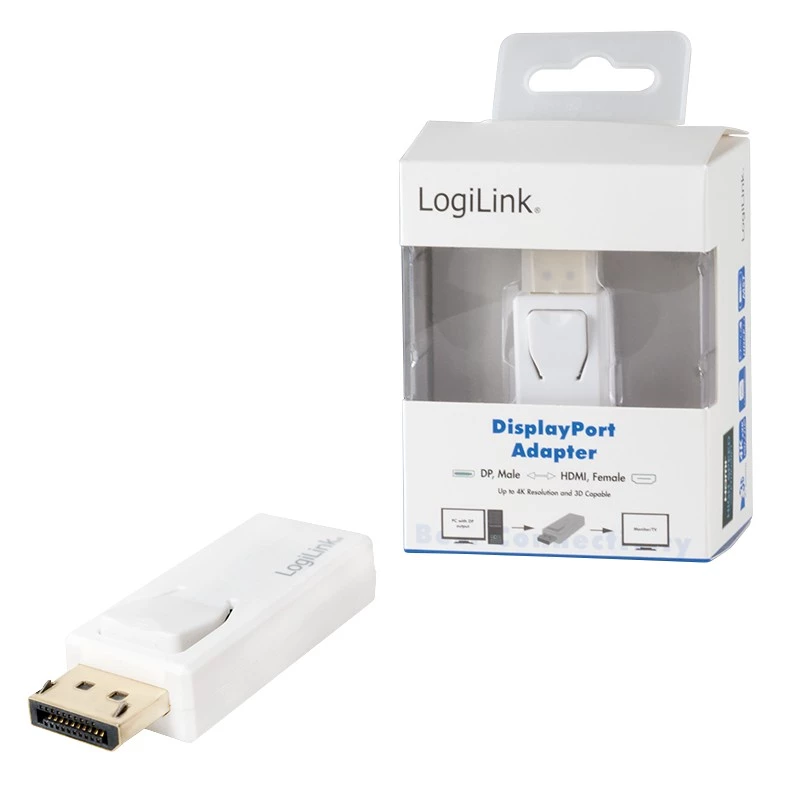 Kaabli soovaheti LogiLink CV0100 DisplayPort HDMI-le, valge