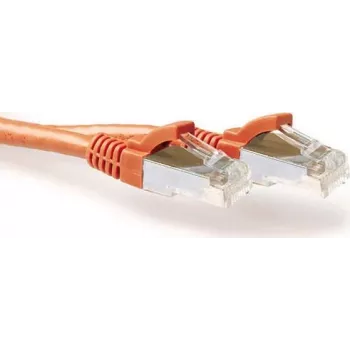 ACT oranž 0,50 meetri SFTP CAT6A ühenduskaabel turvisega RJ45 pistikutega