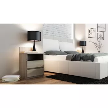 Öökapi pealispind e-pood M1 SONOMA MAT, tammepuuvineer, 2 sahtlit, 400×320×590 mm