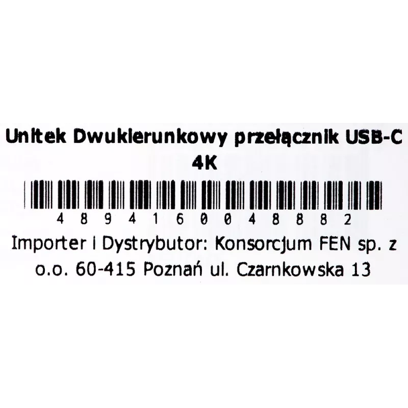 Dokkimisjaam Unitek D1078A — USB-C jaotur, 2x USB-C sisend, 1x USB-C väljund, 100 W PD, 4K tugi, max 3480×2160, hall