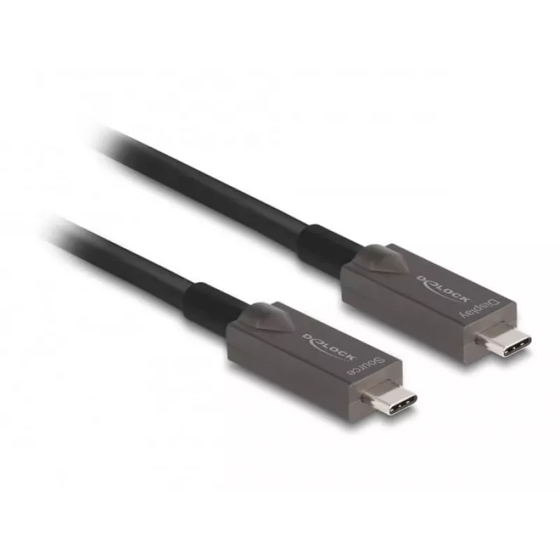 DeLOCK Active Optical USB-C Video + Data + PD kaabel 10 m Must
