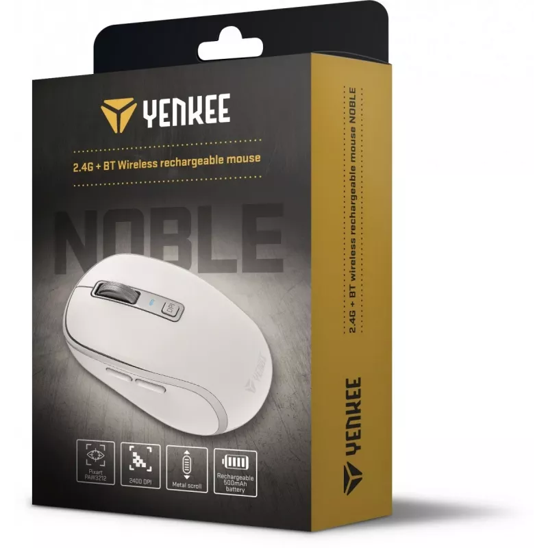 DUAL WiFi+Bluetooth juhtmevaba hiir, taaslaetav aku, 5 nuppu