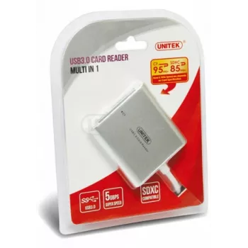 UNITEK Y-9313 kaardilugeja USB 3.2 Gen 1 (3.1 Gen 1) Hõbedane