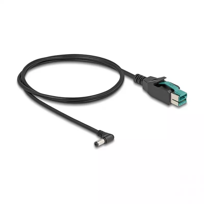 DeLOCK PoweredUSB kaabel isane 12 V DC 5,5 x 2,1 mm isane nurga all 1 m