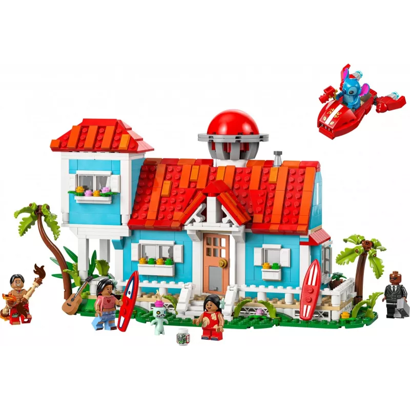 LEGO komplekt Disney 43268 rannamaja — modulaarne majaehitus, 834 tk, 5 minifiguuri, vanus 9+