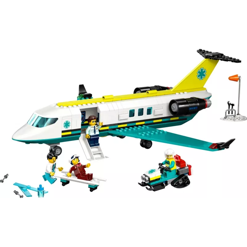 LEGO City päästelennuk 60465 – väike päästelennuki ehituskomplekt, 403 detaili, 4 minifiguuri, vanusele 6+