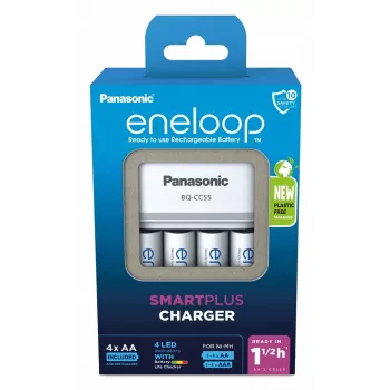 Akulaadija PANASONIC Eneloop Smartplus BQ-CC55 + 4x AA 2000 mAh (K-KJ55MCD40E)