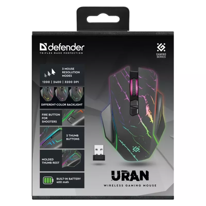 hiir DEFENDER GM-503 URAN OPTIC RF RGB 3200dpi 8P