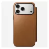 Mobiiltelefoni flippümbris Nomad Modern Leather Folio kate iPhone 17 Pro Max jaoks — Tan, mahutab kuni 17,5 cm (6,9 tolli) ekraani, 4 kaarditaskut