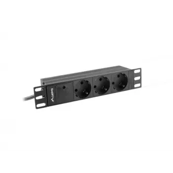 LANBERG TOITEPIKENDUS 10 RACK (1U, 16A, 3X SCHUKO)