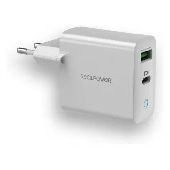 Laadija RealPower PC-20 Nutitelefon Tahvelarvuti Valge