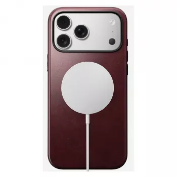 Nahast ümbris Nomad Modern iPhone 17 Pro Max (6,9 tolli) — Burgundia, nahk+TPU+PC