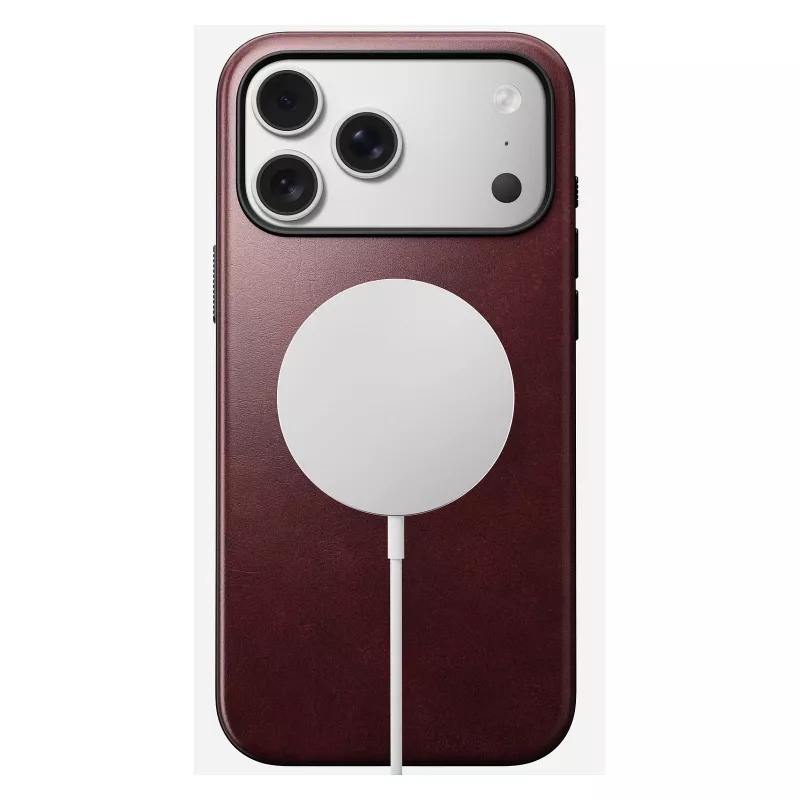Nahast ümbris Nomad Modern iPhone 17 Pro Max (6,9 tolli) — Burgundia, nahk+TPU+PC