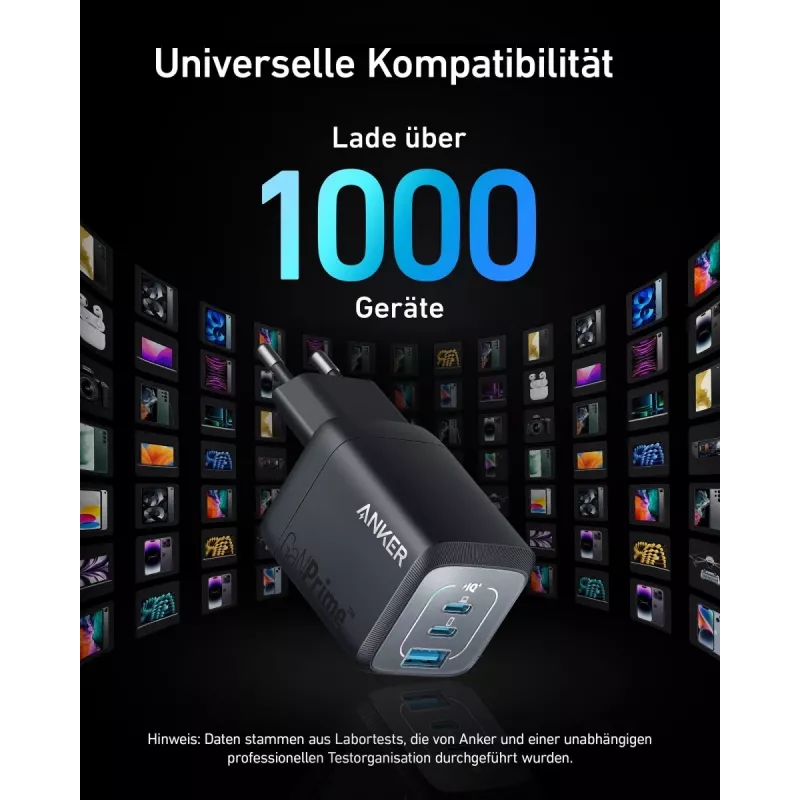Siseruumides kasutatav USB-kiirlaadimislaadija Anker Prime A2669313 — 67 W, 1×USB-A, 2×USB-C, must
