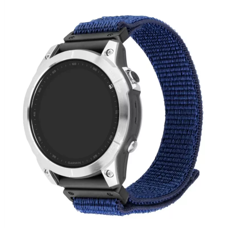 Varurihm Sporty Strap FIXED, ühildub Garmin QuickFit 22 mm-ga — tumesinine nailon, 160–210 mm