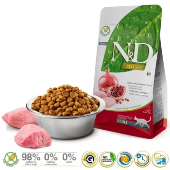 FARMINA N&D CAT PRIME KANA & GRANAATÕUN TÄISKASVANUD 1,5kg