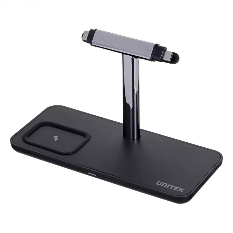 Vabaltseisev laadimisjaam UNITEK P1212A 15W juhtmevaba ABS must hõbedane