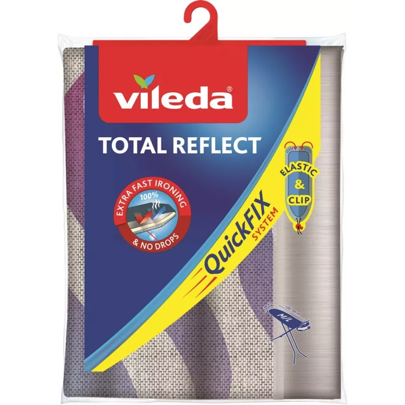 Triikimislaua pealiskate VILEDA Total Reflect sinine hall valge laudadele mõõtudega 1300 x 450 mm